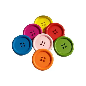10 Шт 40 мм Круглые Разноцветные Деревянные Пуговицы для поделок декоративные пуговицы Аксессуары для Альбомов