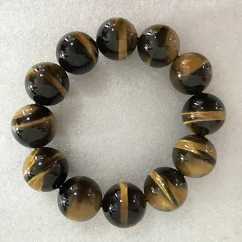 12*16 мм высококачественный натуральный желтый кристалл кварца тигровый глаз круглый браслет из бисера для любовных подарков.WY