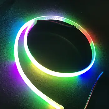2 м DC12V SK6812 144 пикселей / м адресуемый светодиодный неоновый пиксельный свет, полноцветный RGB; водонепроницаемый в молочно-белой трубке; IP66