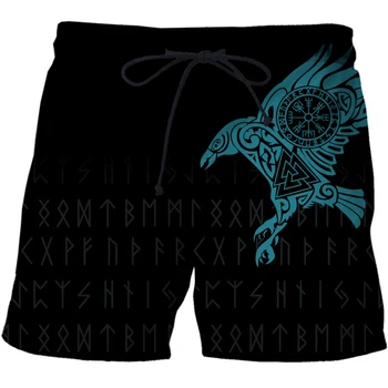 2021 Мужские Шорты Летняя Мода Viking Cool 3D Принт Пляжные Брюки Siwmwear Пляжные Трусы Для Мужчин Плавки Шорты Пляжная Одежда