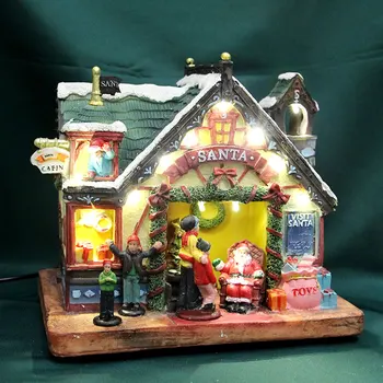 2023 Натальный Санта Клаус Представляет Дом Со Светящимся Рождественским Декором Для Дома Рождественские Украшения Navidad Подарки Noel 2024 Новогодние Подарки