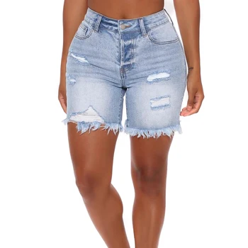 2023 Новые Летние повседневные женские джинсовые шорты, обтягивающая уличная одежда, рваные джинсы, Классические модные синие винтажные шорты, джинсы Feminino