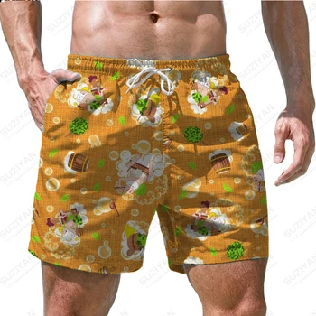 2023 Новые модные мужские шорты, Гавайские пляжные брюки, повседневные пляжные мужские шорты свободного размера с 3D-печатью, дышащие и удобные
