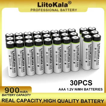 30ШТ LiitoKala AAA NiMH аккумуляторная батарея 1,2 В 900 мАч Подходит для игрушек, мышей, электронных весов и т.д.