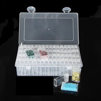 64/128 решетчатая пластиковая коробка для хранения лекарств коробка для алмазной живописи коробка для хранения ювелирных изделий с вышивкой шкатулки аксессуары набор инструментов