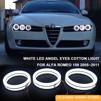 6шт DRL Белые светодиодные ангельские глазки для Alfa Romeo 159 2005-2011 Автомобильные фары дневного света Комплекты хлопковых колец Halo