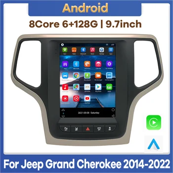 Android 12 6G + 128G Автомобильный Мультимедийный Плеер Радио GPS Навигация для Jeep Grand Cherokee 2014-2022 Авто Стерео Аудио Видео CarPlay