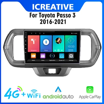 Android Автомобильное Радио 4G Carplay 2 Din Для Toyota Passo 3 2016-2021 Автомобильный Мультимедийный GPS-Навигатор WIFI FM-Плеер Головного Устройства