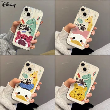Disney Winnie Lotso Дональд Дак Дейзи Чехол для телефона iPhone14 13 12 11 Pro Max с мультяшным предотвращением падения Прозрачный защитный чехол