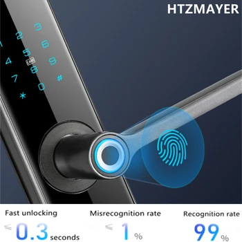 HTZ05 Биометрический отпечаток пальца Интеллектуальная карта IC Электронный Дверной замок Домашняя безопасность Без ключа