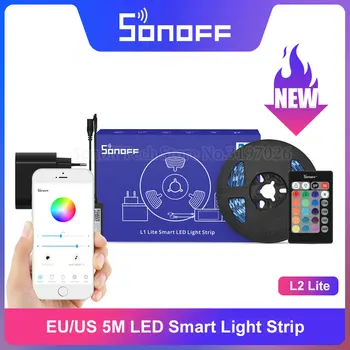 Itead SONOFF L2 Lite 5 М Светодиодная лента RGB 16 Миллионов Цветов Управление Атмосферным Освещением через eWeLink Поддержка Google Home Alexa