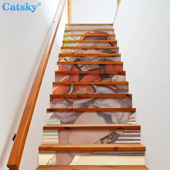 Klee - Genshin Ударные наклейки на лестничный пол Водонепроницаемые Съемные самоклеящиеся наклейки для лестниц 