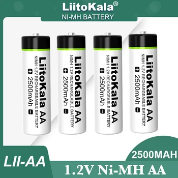 LiitoKala 1,2 В AA 2500 мАч Ni-MH Аккумуляторная батарея aa для температурного пистолета, игрушечных батареек для мыши с дистанционным управлением