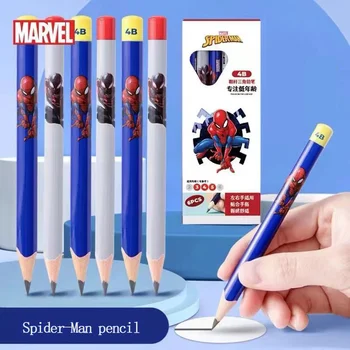 Marvel Super Heroes Аниме Человек-паук для детей, мальчиков и девочек, карандаши 4B, смелый рисунок, поза для письма, треугольные карандаши, детские канцелярские принадлежности