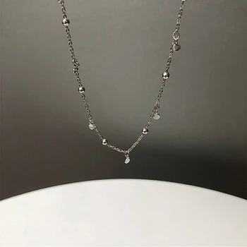 PONYKISS Настоящее серебро 925 пробы, цепочка-чокер, ожерелье для модных женщин, классические ювелирные украшения, минималистичные аксессуары