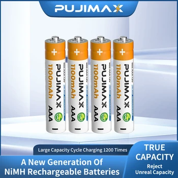 PUJIMAX 4 шт Аккумуляторные батареи емкостью 1100 мАч 1,2 В для фонариков и игровых консолей с защитой окружающей среды