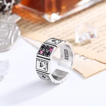 RYOUCUTE Очаровательное кольцо для покера для женщин Винтажные кольца для вечеринок в стиле Бохо, кольца для пальцев, ювелирные изделия в готическом стиле в стиле панк, подарки для девочек