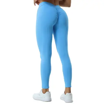 SVOKOR Женские штаны для йоги с V образным вырезом сзади, Леггинсы для тренировки ягодиц, колготки для фитнеса с высокой талией, эластичная одежда для спортзала, Спортивная одежда