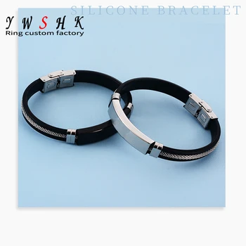 YWSHK, новая корейская пара премиум-класса, маленький подарочный браслет из титановой стали с гравировкой, силиконовый браслет из нержавеющей стали