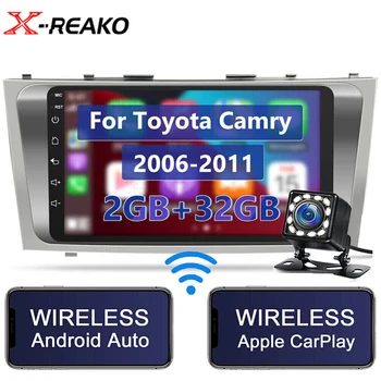 Автомобильное Радио X-REAKO 9 Дюймов 2 Din Carplay Auto Android 11 Автомобильный Мультимедийный Плеер BT GPS Навигация WIFI Для Toyota Camry 2006-2011
