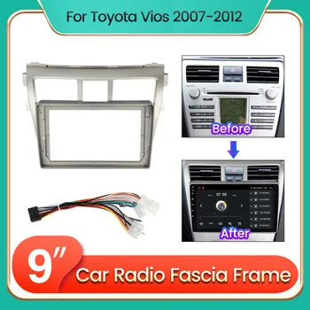 Автомобильный Адаптер 2 Din Радио Панель для Toyota VIOS Yaris 2007 2008 2009-2012 DVD Стерео Рамка Крепление Приборной Панели Установка Безель Отделка