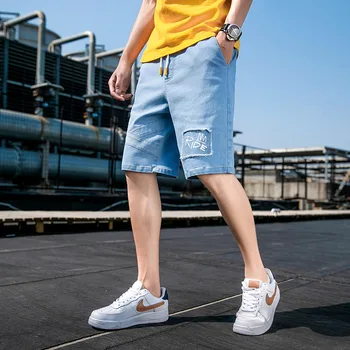 Апрель МоМо 2021, Японские Свободные пятиточечные брюки большого размера, Летние мужские повседневные брюки, джинсовые комбинезоны, Модные городские молодежные популярные