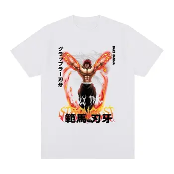 Винтажная футболка Baki hanma, уличная одежда из японского аниме, хлопковая мужская футболка, новая футболка, женские топы