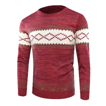 Вязаный пуловер для мужчин, повседневный шерстяной свитер с искусственной вышивкой, осенне-зимняя верхняя мужская одежда для отдыха
