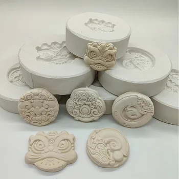 Гипсовая форма для изготовления глиняной лепнины гофэн, форма в китайском стиле с животным рисунком, тарелка, Керамические инструменты, аксессуары для декора