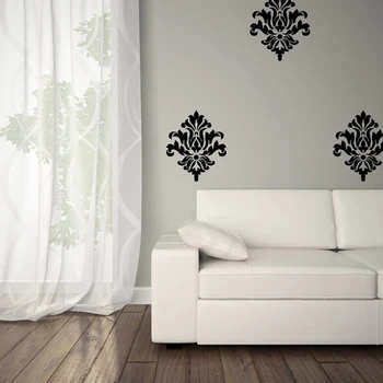 Дамасская виниловая наклейка на стену, самоклеящиеся наклейки с рисунком на стену, дамасский узор большого размера (набор из 3 штук), съемная наклейка на стену