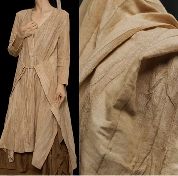 Дизайнерская ткань для креативной одежды из верблюжьего вмятина, восстановленная из хлопка и льна.