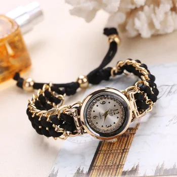 Женские наручные часы с аналоговым кварцевым механизмом и цепочкой для вязания, модные кварцевые наручные часы в простом стиле Reloj Mujer