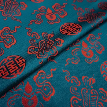 Китайская классика Парча жаккардовый атлас синяя шелковая ткань Satin de soie Satén шелк hanfu cloth DIY patchworkbag