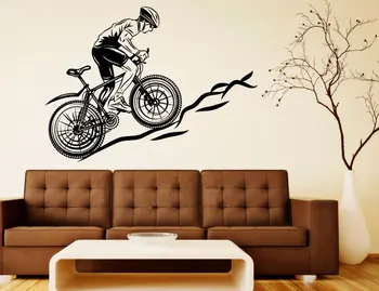 Крутой спортивный велосипед Наклейки на горный велосипед Виниловые наклейки на стены Домашний декор Гостиная Спальня Съемные художественные фрески 3YD7