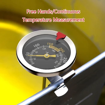 Кухонный термометр из нержавеющей стали 1ШТ с длинным щупом, термометр для вспенивания молока, пищевой термометр для духовки, зонд для барбекю