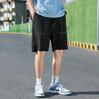 Летние шорты-пятиминутки в тонком стиле, мужская верхняя одежда, повседневные спортивные свободные бриджи, корейская версия, трендовые пляжные брюки средней длины