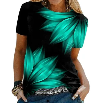 Летняя женская футболка с круглым вырезом, Модная женская рубашка, Эстетическая одежда в стиле Харадзюку, Повседневный дизайн с 3D принтом, Уникальная Футболка Y2K, Топ