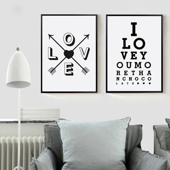 Любовная цитата Отпечатки на холсте Художественная живопись Любовный плакат Домашний декор для гостиной Декор