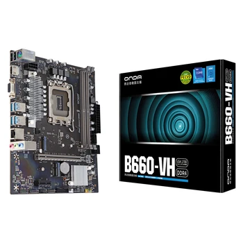 Материнская плата ONDA B660-VH LGA 1700 Поддерживает 12-й процессор Intel, память DDR4 64G PCI-E 4.0 M.2 VGA + HDM USB3.0 M-ATX B660