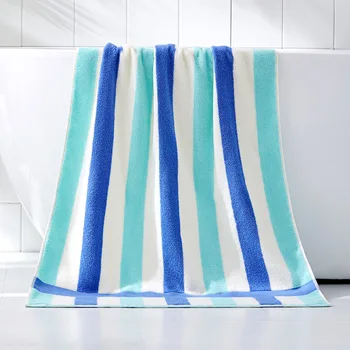Многоцветное хлопчатобумажное пляжное полотенце в полоску, махровые банные полотенца для СПА на открытом воздухе, впитывающая быстросохнущая мочалка 70x140 см