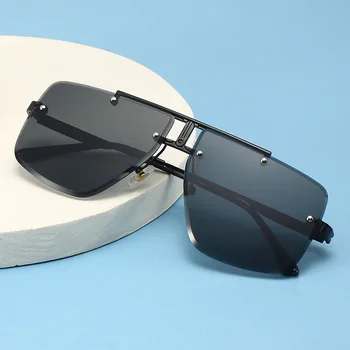 Модные бескаркасные крутые мужские очки для вождения 2022 года, выпученные летние градиентные солнцезащитные очки, винтажные солнцезащитные очки пилота, панк-очки в стиле Oculos De Sol