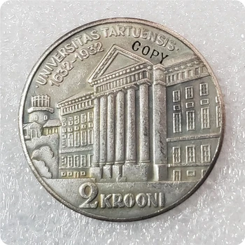 Монета-копия 2 крон Эстонии 1932 года (Тартуский университет)