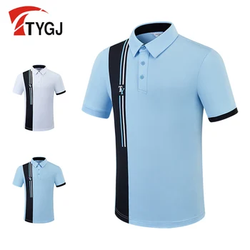Мужская одежда для гольфа TTYGJ, футболка-поло с коротким рукавом, летняя быстросохнущая дышащая модная повседневная Корейская спортивная одежда для гольфа