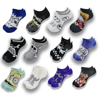 Мужские носки-лодочки новейшего дизайна, короткие летние носки, качественные деловые носки с мультфильмами и анимацией, красочные мужские носки