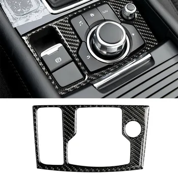 Накладка на автомобильную наклейку, накладка мультимедийных кнопок для Mazda 3 Axela 2017 2018, автомобильные декоративные аксессуары из углеродного волокна