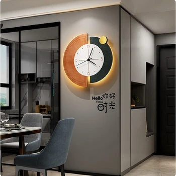 Настенные домашние часы в гостиной современные модные настенные часы с подсветкой, роскошные декоративные часы в творческой атмосфере высокого класса