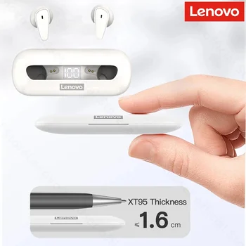 Наушники Lenovo XT95 TWS Bluetooth с ультратонким сенсорным управлением, беспроводные наушники с микрофоном, цифровой дисплей, гарнитура, спортивные наушники
