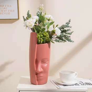 Небьющаяся ваза, Керамический цветочный горшок, пластиковые вазы Оригами, скандинавский дизайнер, вазы для украшения комнаты, офиса, домашнего декора.