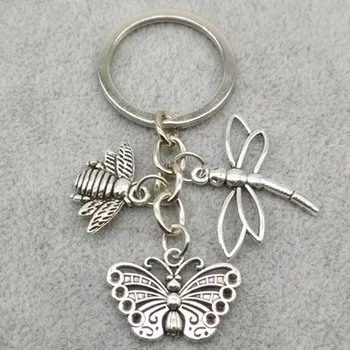 Новая бабочка стрекоза пчела брелок насекомое автомобильный ключ женская сумка аксессуары ювелирные изделия подарок