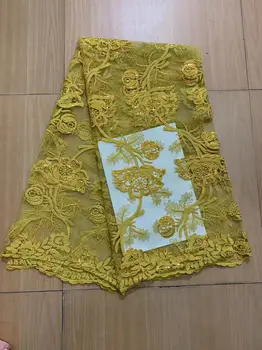 Новейшая роскошная Элегантная золотая вышивка, тяжелая кружевная ткань для жениха, Африканский тюль, кружевная ткань с пайетками для свадебной вечеринки, длинное платье
